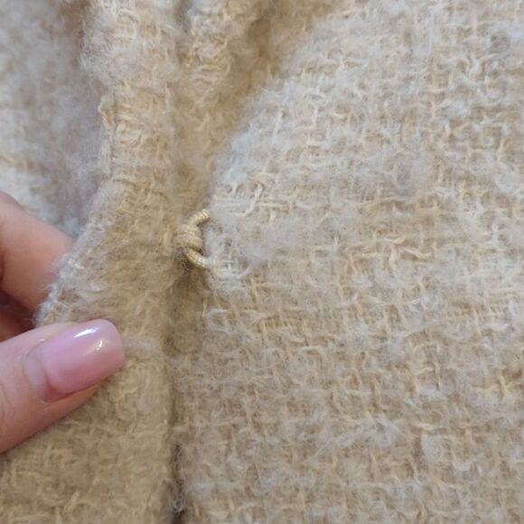 Eileen Fisher Boucle Wool Jacket Blazer Ivory Textured Knit material PL - Picture 5 of 11